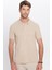 Erkek Slim Fit Dar Kesim Pamuklu Yumuşak Dokulu Serin Tutan Kumaş Düz Pike Taş Renk Polo Yaka Tişört 4