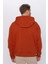Unisex Oversize Geniş Kesim Pamuklu Yumuşak Dokulu Içi Polarlı Basic Kiremit Renk Kapüşonlu Sweatshi 5