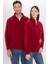 Unisex Standart Fit Anti-pilling Tüylenme Yapmayan Soğuk Geçirmez Bordo Dik Yaka Polar Sweatshirt 3