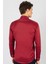 Modern Slim Fit Uzun Kollu Düz Saten Pamuklu Erkek Bordo Gömlek 4