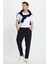 Erkek Regular Fit Beli Lastikli Bağcıklı Jogger Siyah Pantolon Rahat Kesim Yan Cepli 1