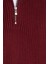 Erkek Slim Fit Dar Kesim Fermuarlı Bordo Dik Yaka Triko Kazak 6