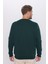 Unisex Relax Fit Rahat Kesim Pamuklu Yumuşak Dokulu İçi Polarlı Basic Yeşil Bisiklet Yaka Sweatshirt 5