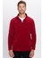 Unisex Standart Fit Anti-pilling Tüylenme Yapmayan Soğuk Geçirmez Bordo Dik Yaka Polar Sweatshirt 6