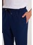 Erkek Regular Fit Beli Regular Fit Lastikli Bağcıklı Jogger Lacivert Pantolon Rahat Kesim Yan Cepli 1