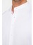 Erkek Slim Fit Dar Kesim Pamuklu Kolay Ütü Beyaz Hakim Yaka Gömlek 4