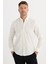 Regular Fit Düğmeli Yaka Pamuklu Kolay Ütü Oxford Düz Erkek Ekru Gömlek 4