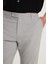Erkek Slim Fit Dar Kesim Esnek Yan Cepli Bilek Boy Canvas Kesim Gri Pantolon 1