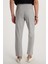 Erkek Slim Fit Dar Kesim Esnek Yan Cepli Bilek Boy Canvas Kesim Gri Pantolon 2