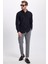 Erkek Slim Fit Dar Kesim Uzun Kollu Pamuklu Oxford Doku Kolay Ütü Siyah Düğmeli Yaka Gömlek 4