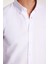 Erkek Slim Fit Dar Kesim Uzun Kollu Pamuklu Oxford Doku Kolay Ütü Beyaz Düğmeli Yaka Gömlek 3