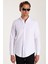 Erkek Slim Fit Dar Kesim Uzun Kollu Pamuklu Oxford Doku Kolay Ütü Beyaz Düğmeli Yaka Gömlek 4
