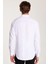 Erkek Slim Fit Dar Kesim Uzun Kollu Pamuklu Oxford Doku Kolay Ütü Beyaz Düğmeli Yaka Gömlek 5