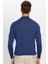 Erkek Slim Fit Dar Kesim Yarım Balıkçı Yaka Düz Lacivert Triko Kazak 5