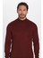 Erkek Slim Fit Dar Kesim Yarım Balıkçı Yaka Düz Bordo Triko Kazak 3