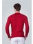 Erkek Standart Fit Normal Kesim Bisiklet Yaka Petek Desenli Kırmızı Triko Kazak 3