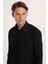 Modern Slim Fit Uzun Kollu Pamuklu Kolay Ütü Erkek Siyah Gömlek 1