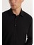 Modern Slim Fit Uzun Kollu Pamuklu Kolay Ütü Erkek Siyah Gömlek 2