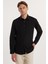 Modern Slim Fit Uzun Kollu Pamuklu Kolay Ütü Erkek Siyah Gömlek 3