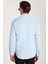 Erkek Slim Fit Dar Kesim Uzun Kollu Pamuklu Oxford Doku Kolay Ütü Mavi Düğmeli Yaka Gömlek 5