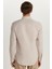 Erkek Slim Fit Dar Kesim Uzun Kollu Pamuklu Oxford Doku Kolay Ütü Taş Renk Düğmeli Yaka Gömlek 4