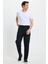 Erkek Regular Fit Çift Pileli Beli Lastikli Rahat Kesim Bol Paça Baggy Lacivert Pantolon 1