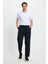 Erkek Regular Fit Çift Pileli Beli Lastikli Rahat Kesim Bol Paça Baggy Lacivert Pantolon 4