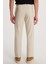 Erkek Slim Fit Dar Kesim Esnek Yan Cepli Bilek Boy Canvas Kesim Koyu Bej Pantolon 2