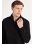 Erkek Slim Fit Dar Kesim Pamuklu Selanik Kumaş Yarım Fermuarlı Siyah Dik Yaka Sweatshirt 2