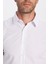 Erkek Slim Fit Dar Kesim Pamuklu Terry Cotton Kumaş Kolay Ütü Beyaz Gömlek 2