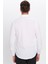 Erkek Slim Fit Dar Kesim Pamuklu Terry Cotton Kumaş Kolay Ütü Beyaz Gömlek 4