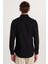 Erkek Slim Fit Dar Kesim Pamuklu Terry Cotton Kumaş Kolay Ütü Siyah Gömlek 5