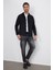Slim Fit Uzun Kollu Kışlık Oduncu Çift Cep Kapaklı Düz Erkek Siyah Gömlek 5
