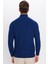 Erkek Slim Fit Dar Kesim Fermuarlı Lacivert Dik Yaka Triko Kazak 5