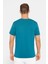 Erkek Slim Fit Dar Kesim Pamuklu Yumuşak Doku Likralı Esnek Kumaş Basic Petrol Bisiklet Yaka Tişört 5