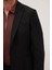 Erkek Slim Fit Mono Yaka Likralı Esnek Kumaş Siyah Takım Elbise 3