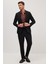 Erkek Slim Fit Mono Yaka Likralı Esnek Kumaş Siyah Takım Elbise 4