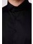 Slim Fit Uzun Kollu Koton Saten Premium Seri Erkek Siyah Gömlek 4