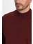 Erkek Slim Fit Dar Kesim Yarım Balıkçı Yaka Düz Bordo Triko Kazak 4