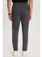 Erkek Slim Fit Pamuklu Beli Bağlamalı Yan Cepli Katlamalı Paça Jogger Antrasit Pantolon 5