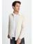 Erkek Regular Fit Klasik Kesim Düz Cepli Ekru Oduncu Gömlek 6