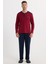 Erkek Regular Fit Pamuklu Düğmeli Yaka Beli Lastikli Desenli Bordo Pijama Takımı 4