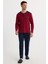Erkek Regular Fit Pamuklu Düğmeli Yaka Beli Lastikli Desenli Bordo Pijama Takımı 5
