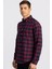 Slim Fit Uzun Kollu Düğmeli Yaka Kareli Pamuklu Kolay Ütü Erkek Gömlek 1