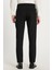 Erkek Slim Fit Dar Kesim Chino Yandan Cepli Pamuklu Siyah Pantolon 4