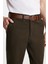 Erkek Slim Fit Chino Esnek Yandan Cepli Önü Fermuarlı Pamuklu Dokulu Haki Pantolon 2