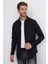 Erkek Slim Fit Dar Kesim Uzun Kollu Denim Kot Çift Cep Çıtçıtlı Siyah Gömlek 5