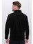 Unisex Standart Fit Rahat Kesim Tüylenme Yapmayan Soğuk Geçirmez Siyah Dik Yaka Polar Sweatshirt 4