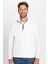 Unisex Standart Fit Anti-pilling Tüylenme Yapmayan Soğuk Geçirmez Ekru Dik Yaka Polar Sweatshirt 6