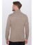 Erkek Slim Fit Dar Kesim Armürlü Fermuarlı Kahve Dik Yaka Triko Kazak 4